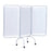 Winco Basic 3-Panel Folding Privacy Screens - 3-Panel Privacy Screen with Casters, White, 79" x 70" - 3130