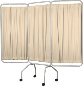 Winco Basic 3-Panel Folding Privacy Screens - 3-Panel Privacy Screen with Casters, Fawn, 79" x 70" - 3139-91