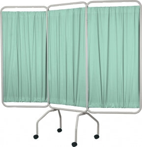 Winco Basic 3-Panel Folding Privacy Screens - 3-Panel Privacy Screen with Casters, Mint, 79" x 70" - 3139-93