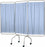 Winco Basic 3-Panel Folding Privacy Screens - 3-Panel Privacy Screen with Casters, Light Blue, 79" x 70" - 3139-94