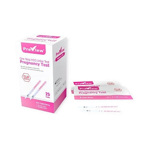 Wondfo Preview One-Step Pregnancy Tests - Preview One-Step hCG Pregnancy Test, Standard Detection, 25 Individually Wrapped Strips / Box - PRE-HCG-25S