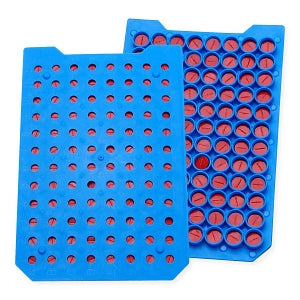 DWK Wheaton Snap Cap with Pre-Cut FEP / Butyl Septa - MAT, MICROPLATE, BLUE, PRE-CUT, FEP / BUTYL - 07-0021MB