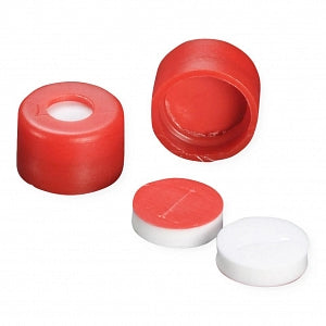 DWK Life Sciences Wheaton Snap Cap with PTFE / Silicone Septa - CAP, SNAP, RED, PRE-CUT PTFE / SILICON SEPTA - 07-0075R