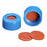 DWK Life Sciences Wheaton Screw Cap w/Burnt Red Silicone Septa - CAP, SCREW, BLUE, ETFE / BURNT SIL SEPTA, 9MM - 09-0022B