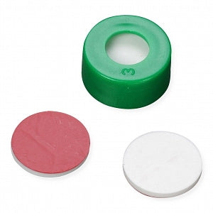 DWK Life Sciences Wheaton Snap Cap with PTFE / Silicone Septa - CAP, SNAP, GREEN, PTFE / SIL SEPTA, 11MM - 11-0053G