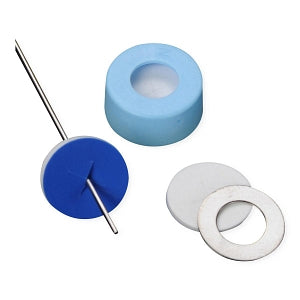 DWK Wheaton SnapTin Snap Cap with PTFE / Silicone Septa - CAP, SNAPTN, PRCUT, BLU, PTFE / SIL SEPTA, 11MM - 11-0054BT