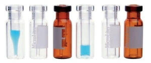 DWK Wheaton 11 mm Clear Glass Crimp Seal Vials with Inserts - VIAL, GLS, CLEAR, W/400UL INSERT, CRIMP, 11MM - 11-1000-300