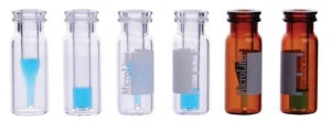 DWK Wheaton 11mm Clear Glass Snap Cap Vials W/Inserts - VIAL, GLS, CLEAR, SNAP, 11MM, W/400UL INS, 2ML - 11-5000-300