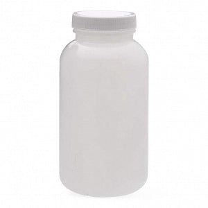 DWK Life Sciences Wheaton Natural HDPE Wide Mouth Pack Bottles - HDPE Wide Mouth Round Packer Bottle, Natural, 16 oz. - 209675