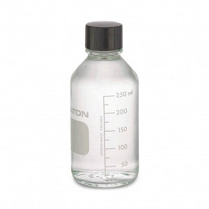 DWK Life Sciences Wheaton Type I PTFE Lined Cap Bottle - USP Type I Graduated Media Lab Bottle with PTFE Rubber-Lined Phenolic Cap, Clear, 250 mL - 219817