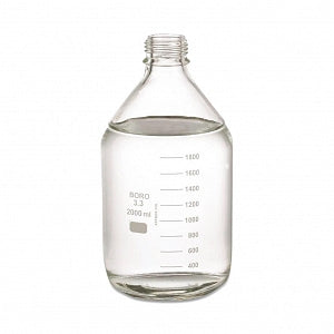 DWK Life Sciences Wheaton Clear Lab 45 with No Cap Bottle - Lab 45 Wide-Mouth Round Media Bottle without Cap, Clear, 2, 000 mL - 219921