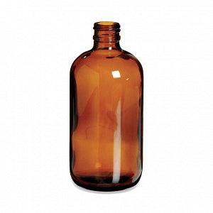 DWK Life Sciences Wheaton Amber Type III Bottle with No Cap - USP Type III Safety Coated Bottle, No Cap, Amber, 8 oz. - 220924