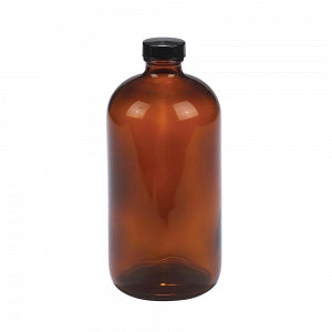 DWK Life Sciences Wheaton Type III Amber Safety Ctd Bottle - BOTTLE, GLS, AMB, RND, 33-400, PE LNR, 32OZ - 220946