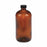 DWK Life Sciences Wheaton Type III PTFE Lined Safety Bottle - USP Type III Safety Coated Bottle with PTFE Rubber-Lined Black Phenolic Cap, Amber, 32 oz. - 220976