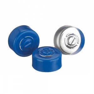 DWK Life Sciences Wheaton Clear out Aluminium 13mm Seal - Unlined Aluminum Seal, Center Disc Tear-Out, Blue, 13 mm - 224182-05