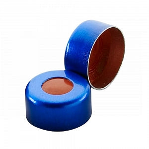 DWK Life Sciences Wheaton Aluminium 11mm Seal - PTFE / Red Rubber-Lined Aluminum Seal, Open Top, Blue, 11 mm - 224211-05