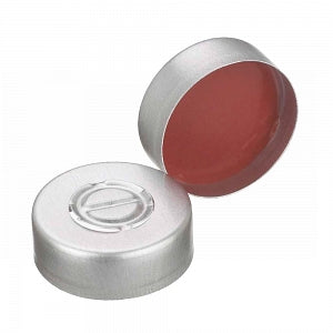 DWK Life Sciences Wheaton Ctr Tear Off Aluminium 20mm Seal - PTFE / Red Rubber-Lined Aluminum Seal, Center Disc Tear-Out, Natural, 20 mm - 224223-01