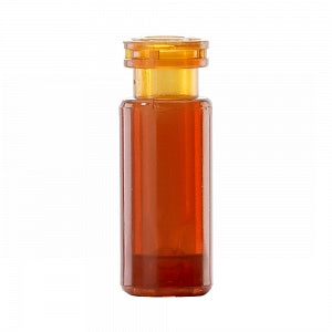 DWK Life Sciences Wheaton Amber Crimp Top Vial - Glass / Plastic Crimp Vial with 11 mm Closure and 0.1 mL Insert - 225200