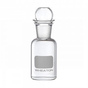 DWK Life Sciences Wheaton Glass BOD Bottle HeadStopper - Glass BOD Bottle with Glass Pennyhead Stopper, Unnumbered, 60 mL Capacity, 43 mm dia. x 115 mm H - 227494-00G