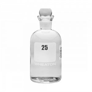 DWK Life Sciences Wheaton Glass BOD Bottle HeadStopper - Glass BOD Bottle with Glass Pennyhead Stopper with Barcoding, Numbered 24-48, 300 mL Capacity, 69 mm dia. x 165 mm H - 227497-02G