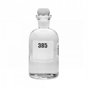 DWK Life Sciences Wheaton Glass BOD Bottle HeadStopper - Glass BOD Bottle with Glass Pennyhead Stopper with Barcoding, Numbered 385-408, 300 mL Capacity, 69 mm dia. x 165 mm H - 227497-17G