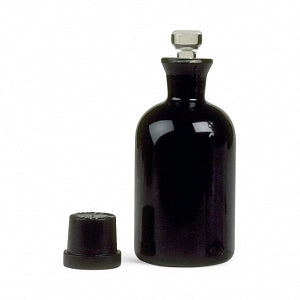 DWK Life Sciences Wheaton Black Glass PVC Coated Bottle - BOTTLE, BOD, UNNM, BLK PVC, ROB STPR, 300ML - 227667