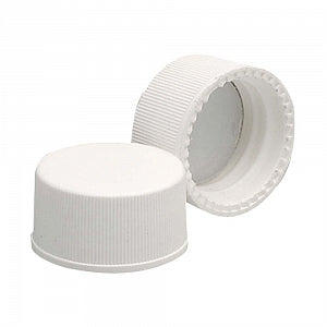 DWK Life Sciences Wheaton Poly-Vinyl Liner Cap - Polypropylene Screw-On Cap with Poly / Vinyl Liner, White, Cap Closure Size 18-400 - 239203