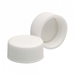 DWK Life Sciences Wheaton Urea White Cap with PTFE Liner - White Polypropylene Screw Caps with PTFE / Foamed PE Liner, Solid Top, 20-400 Neck Finish - 239229