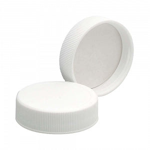 DWK Life Sciences Wheaton Urea White Cap with PTFE Liner - White Polypropylene Screw Caps with PTFE / Foamed PE Liner, Solid Top, 38-400 Neck Finish - 239237