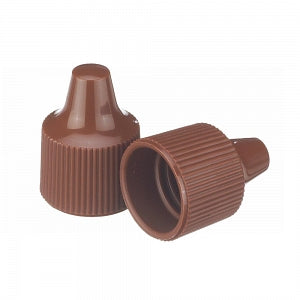 DWK Life Sciences Wheaton 15-415 PP Dropper Tip Caps - Polypropylene Dropper-Tip Cap, Size 15-415, Brown - 242519