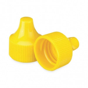 DWK Life Sciences Wheaton 20-410 PP Dropper Tip Caps - Polypropylene Dropper-Tip Cap, Size 20-410, Yellow - 242528