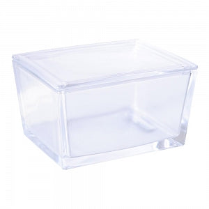 DWK Staining Dish for Slide Racks - Soda Lime Glass Type III Staining Dish with Cover, Clear, 121 mm L x 90 mm W x 66 mm D - 900303