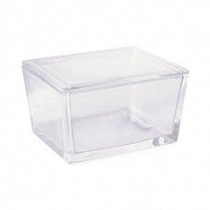 DWK Staining Dish for Slide Racks - Soda Lime Glass Type III Staining Dish with Cover, Clear, 121 mm L x 90 mm W x 66 mm D - 900303