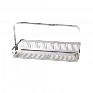 DWK Life Sciences Wheaton Rack Only - Stainless Steel 50-Slide Slide Rack with Handle, Silver, 185 mm L x 88 mm W x 78 mm D - 900404