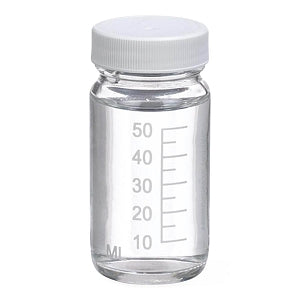 DWK Clear WM Type III Bottle - BOTTLE, WM, GLS, CLR, WHT PP / PTFE LNR, 2OZ - W216972