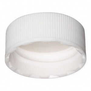 DWK Wheaton Polypropylene Open Cap with PTFE / Silicone Liner - Polypropylene Screw-On Cap with PTFE / Silicate Liner, White, 24-400 - W240846