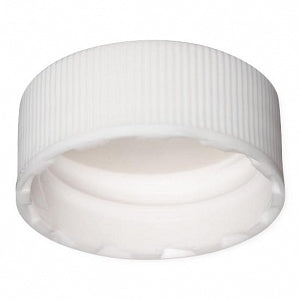 DWK Wheaton Polypropylene Open Cap with PTFE / Silicone Liner - Polypropylene Screw-On Cap with PTFE / Silicate Liner, White, 24-400 - W240847