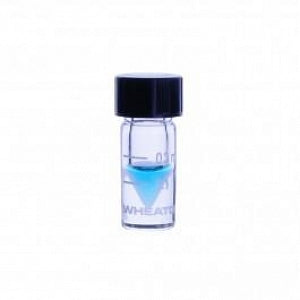 DWK Wheaton V Vial with Solid-Top Screw Cap: Clear - VIAL, GLASS, CLEAR, GRAD, CON-V, W/CAP, 0.3ML - W986273NG