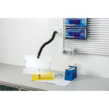 Wall Mount Gooseneck Biohazard Shield Wall Mount Gooseneck Biohazard Shield - 12"W x 4"D x 21"H