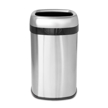 Open-Top Waste Can with Dual-Deodorizer Filter 16gal - Oval - 16"W x 11.5"D x 28.5"H