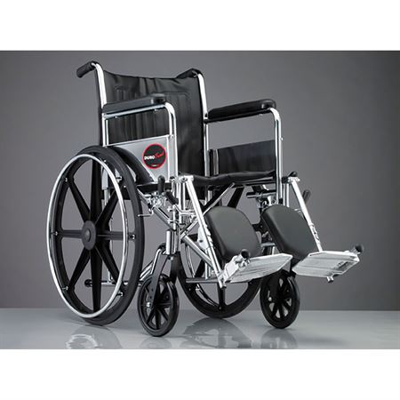 Wheelchair with Permanent Full Arm 18" with Elevating Legrest - 250lb Weight Capacity