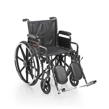 Wheelchair with Removable Arm and Swingaway Detachable Footrest 24" - 500lb Weight Capacity