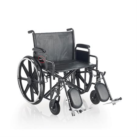 Wheelchair with Removable Desk Arm and Elevating Legrest 22" - 500lb Weight Capacity