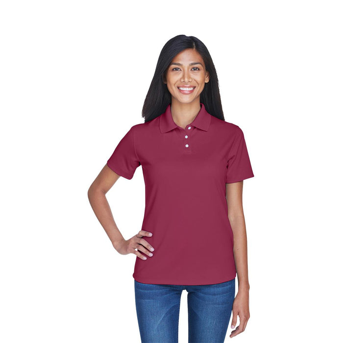 Ultraclub Ladies Cool and Dry Sport Polo - 100% Polyester Cool and Dry Stain-Release Performance Polo Shirt, Women's, Wine, Size 3XL - 8445L-MAROON-3XL