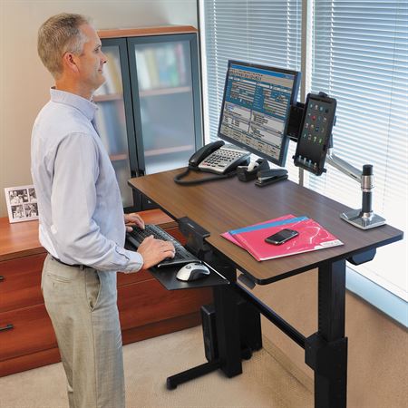 Workfit-D Sit-Stand Desks Workfit-D Sit-Stand Desk - Birch/Black