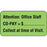 Label Paper Permanent Attention: Office 1 5/8" X 7/8" Fl. Green 1000 Per Roll