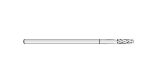 Microaire Surgical Side-Cut Tapered Carbide Medium-Length Burs - Side-Cut Tapered End-Cutting Carbide Burr, 6 Flutes x 2 mm, Size M - ZB-106