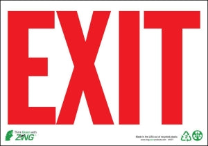 Zing Enterprises LLC Red on White Exit Signs - Exit Sign with Red Lettering on White, Aluminum, 7" x 10" - 1077A