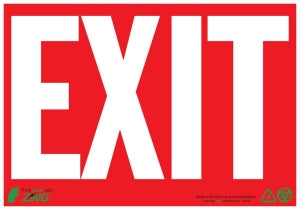 Zing Enterprises LLC White on Red Exit Signs - Exit Sign with White Lettering on Red, Aluminum, 7" x 10" - 1078A