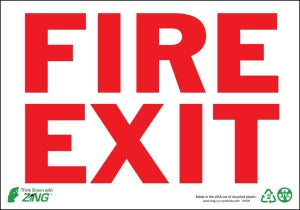 Zing Enterprises LLC Fire Exit Signs - Fire Exit Sign, Aluminum, 7" x 10" - 1079A